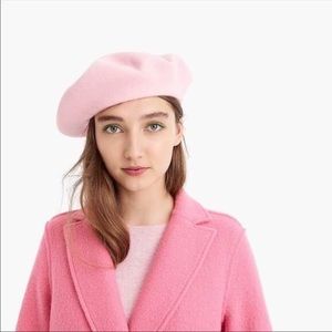 PINK J.Crew Italian Wool Beret